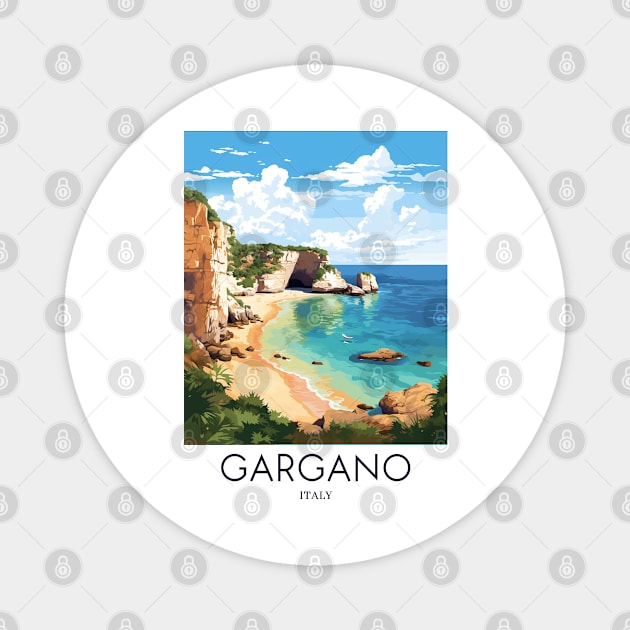 A Pop Art Travel Print of Gargano - Italy Magnet by Studio Red Koala